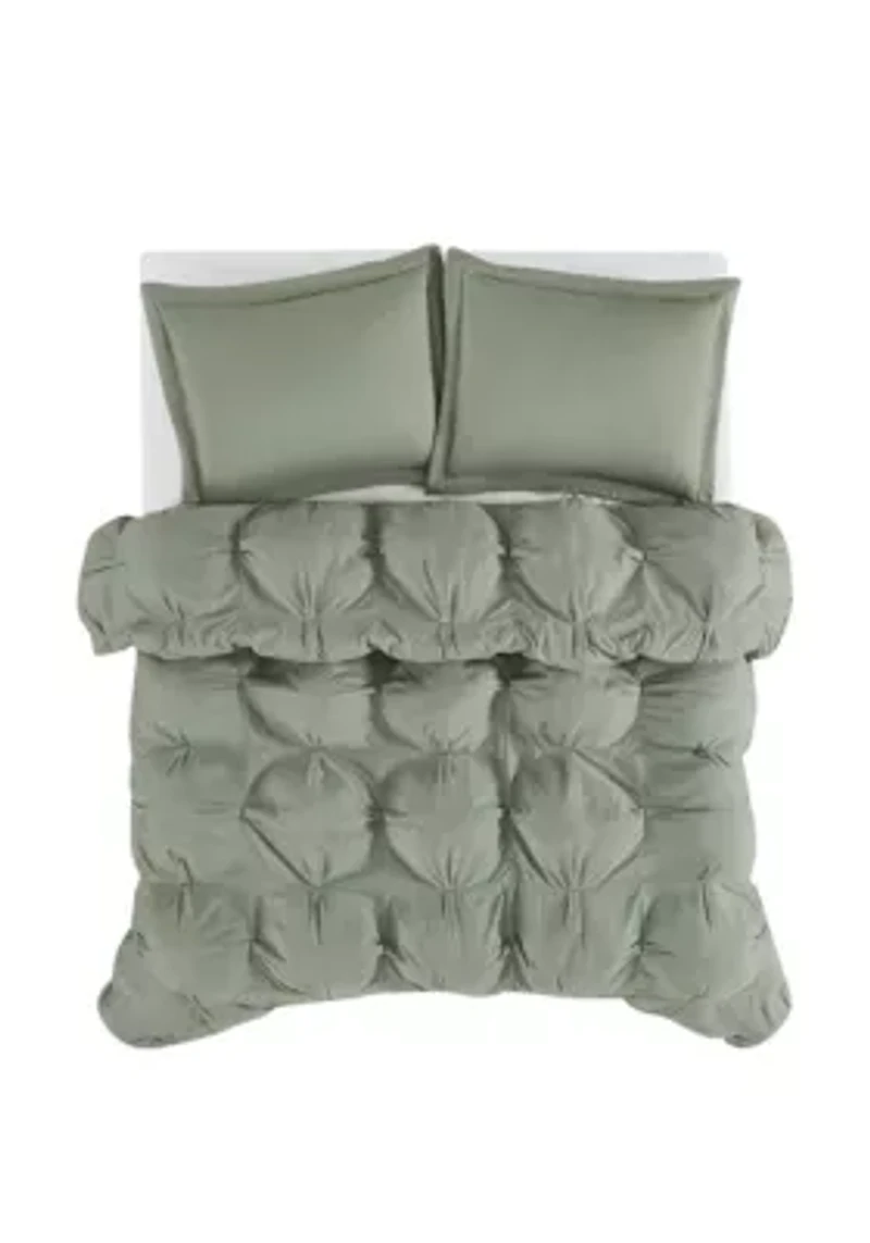 Truly Soft Oversized Puffer Green King 3 Piece Comforter Set