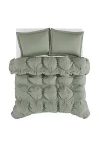 Truly Soft Oversized Puffer Green King 3 Piece Comforter Set