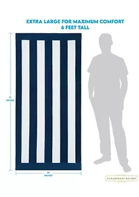 Oceanfront Resort Cabana Stripe Turquoise 2 Pack Beach Towel