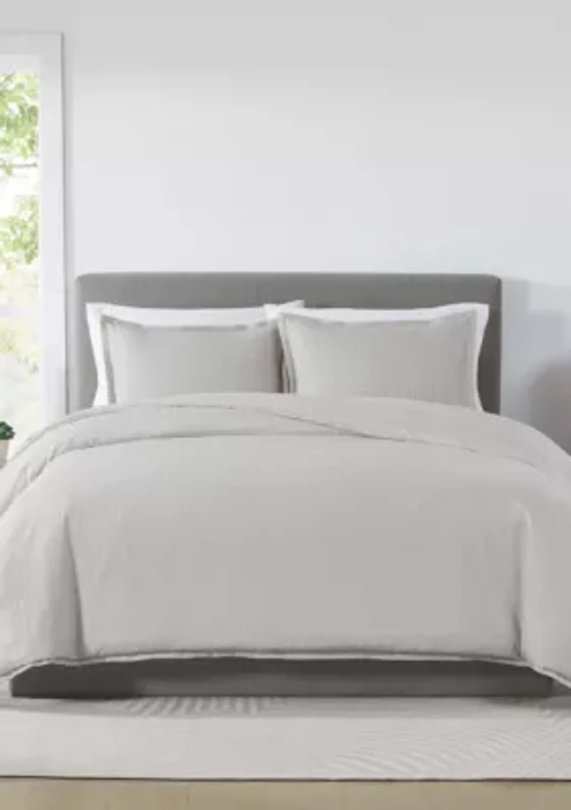 Royal Velvet Olivia Stripe Grey Full/Queen Duvet Set