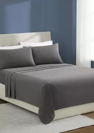 Brooklyn Loom Essential Cotton Blue King 4 Piece Sheet Set