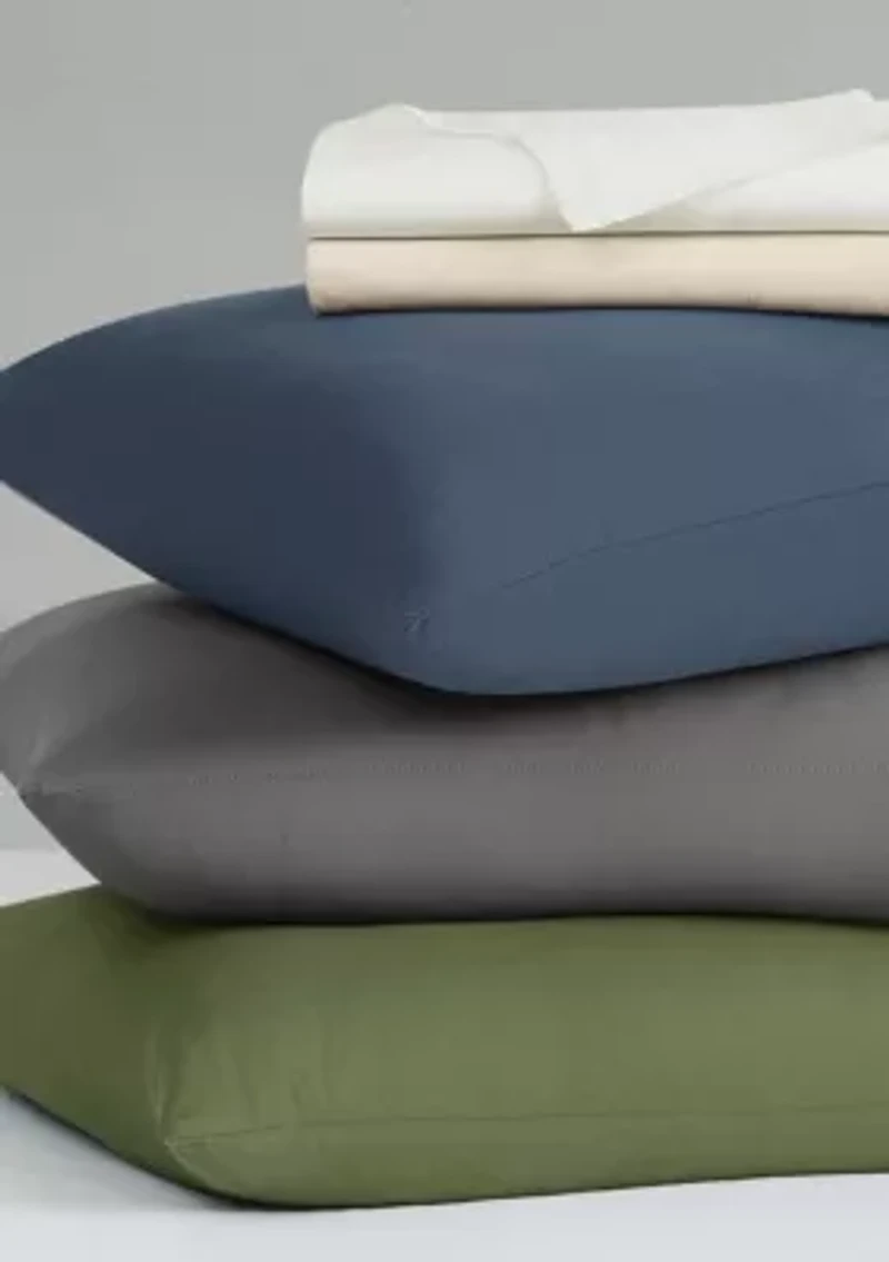 Brooklyn Loom Essential Cotton Blue King 4 Piece Sheet Set