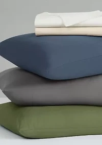 Brooklyn Loom Essential Cotton Blue King 4 Piece Sheet Set