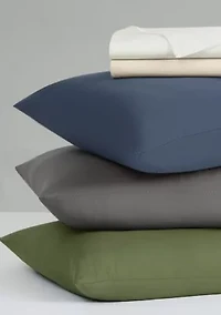 Brooklyn Loom Essential Cotton Blue King 4 Piece Sheet Set