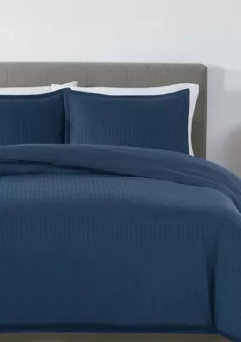 Royal Velvet Olivia Stripe Grey Full/Queen Comforter Set