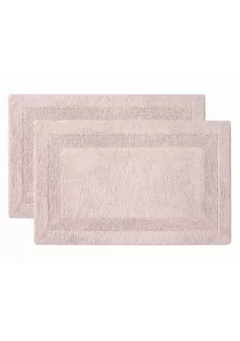 Royal Velvet Classic Cotton Set of 2 (17x24, 20x32) Bath Rug Blush