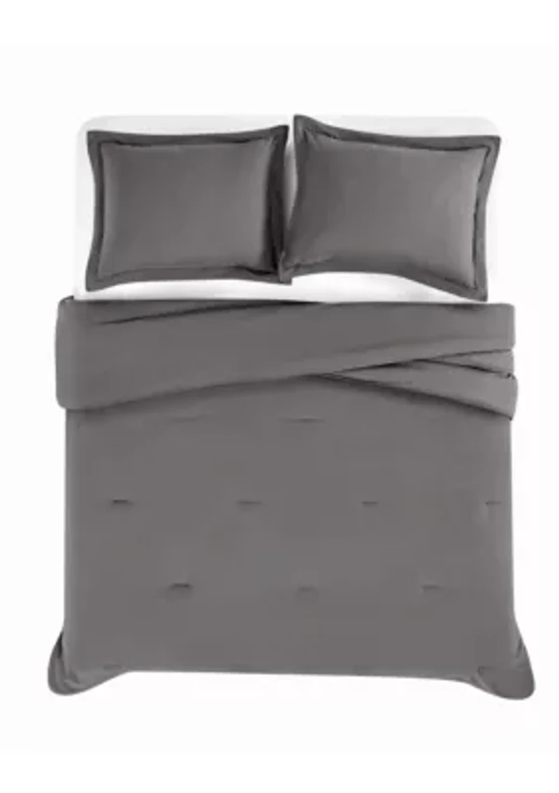 Brooklyn Loom Essential Cotton Natural Full/Queen 3 Piece Comforter Set