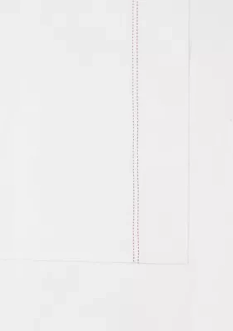 Scout Pick Stitch 100% Cotton Percale White with Pink Lemonade Standard Pillowcase Pair