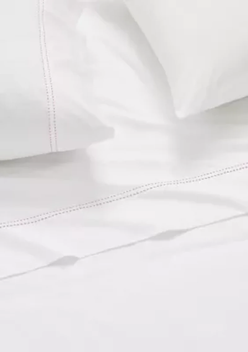 Scout Pick Stitch 100% Cotton Percale White with Pink Lemonade Standard Pillowcase Pair