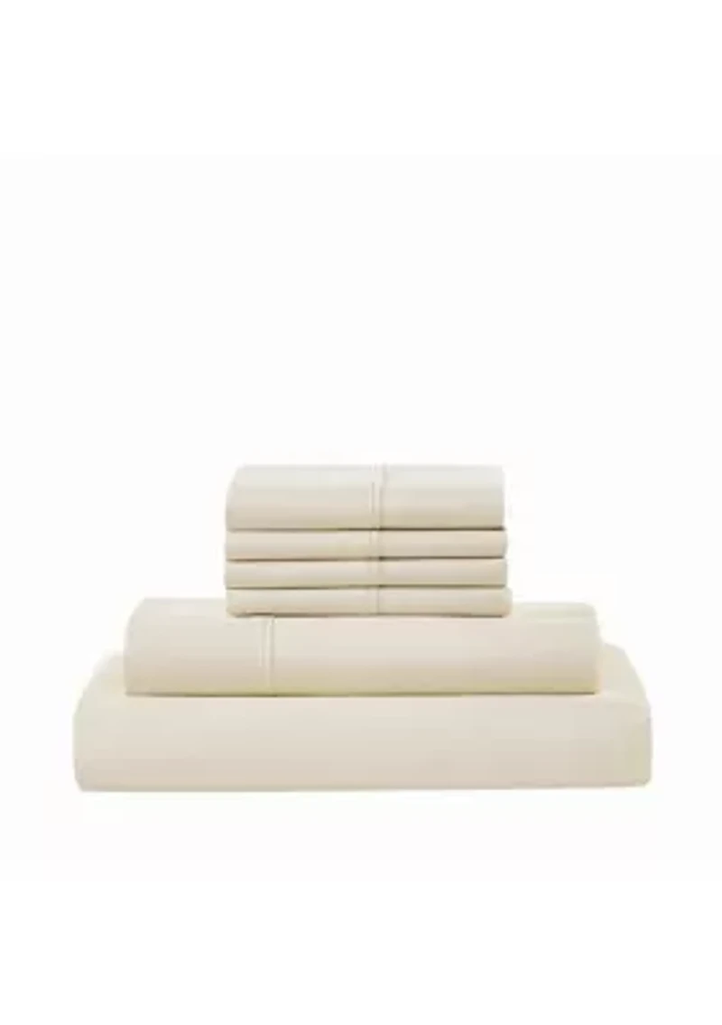 5th Avenue Lux 1200TC CVC Cooling White 7 Piece Split King Sheet Set