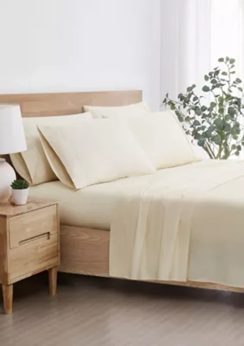 5th Avenue Lux 1200TC CVC Cooling White 7 Piece Split King Sheet Set