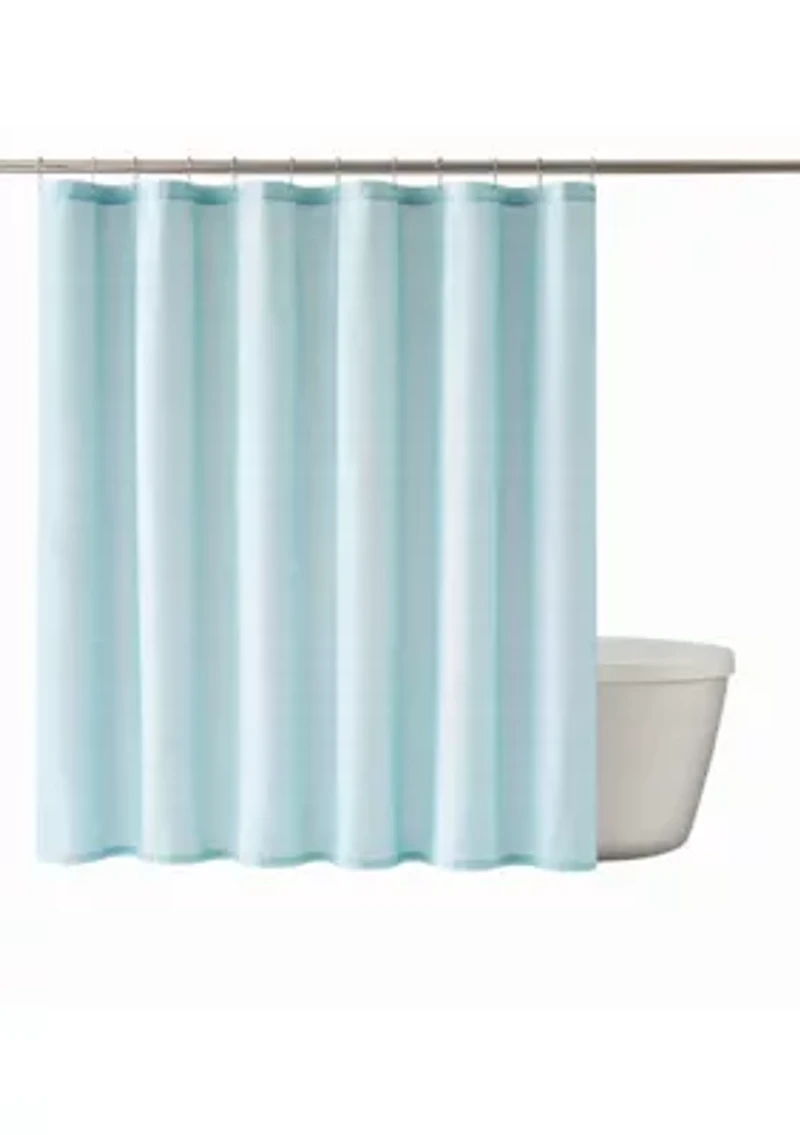 Scout Fine Lines White/Blue 72x72 Shower Curtain