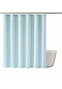 Scout Fine Lines White/Blue 72x72 Shower Curtain