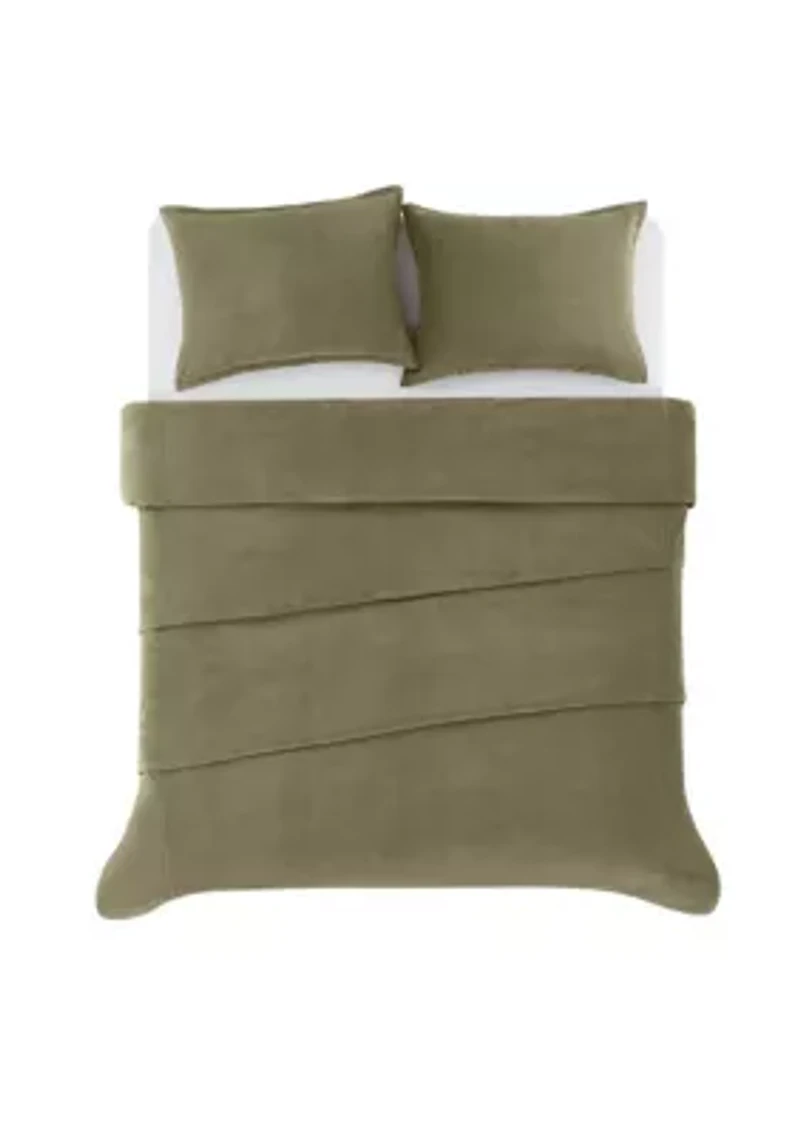 Brooklyn Loom Matte Cotton Velvet Comforter Set