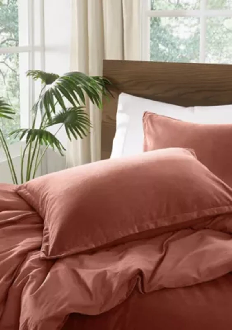 Brooklyn Loom Matte Cotton Velvet Comforter Set