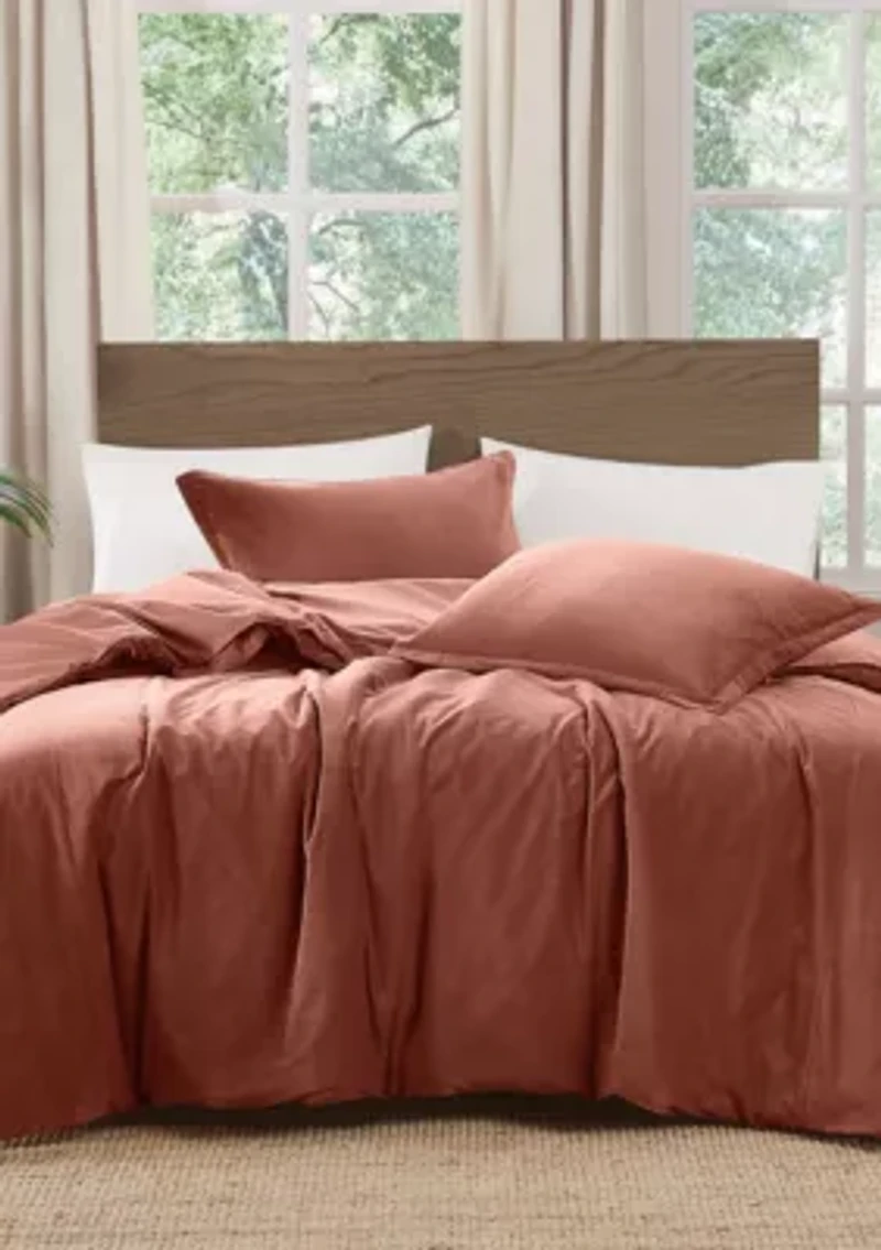 Brooklyn Loom Matte Cotton Velvet Duvet Set