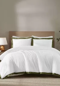 Brooklyn Loom Cotton Face Hotel Border Comforter Set