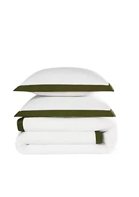 Brooklyn Loom Cotton Face Hotel Border Comforter Set