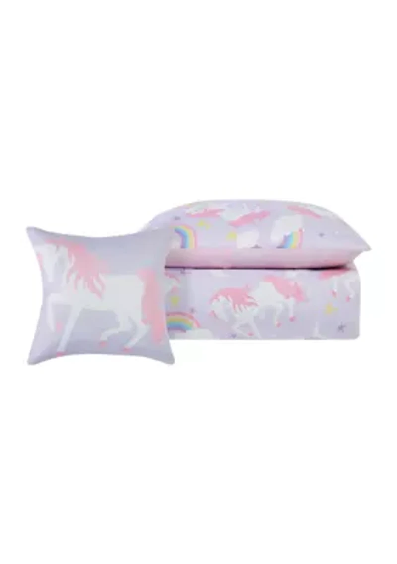 Rainbow Unicorn Comforter Set