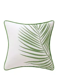 Coco Paradise Embroidered Palm Decorative Pillow