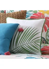 Coco Paradise Embroidered Palm Decorative Pillow