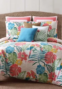 Coco Paradise Embroidered Palm Decorative Pillow