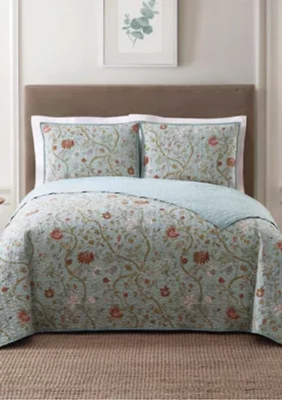 Bedford Blue King Quilt Set