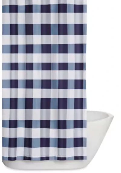 Truly Soft Everyday Buffalo Plaid Navy Shower Curtain