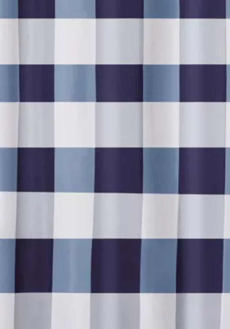 Truly Soft Everyday Buffalo Plaid Navy Shower Curtain
