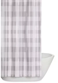 Truly Soft Everyday Buffalo Plaid Grey Shower Curtain