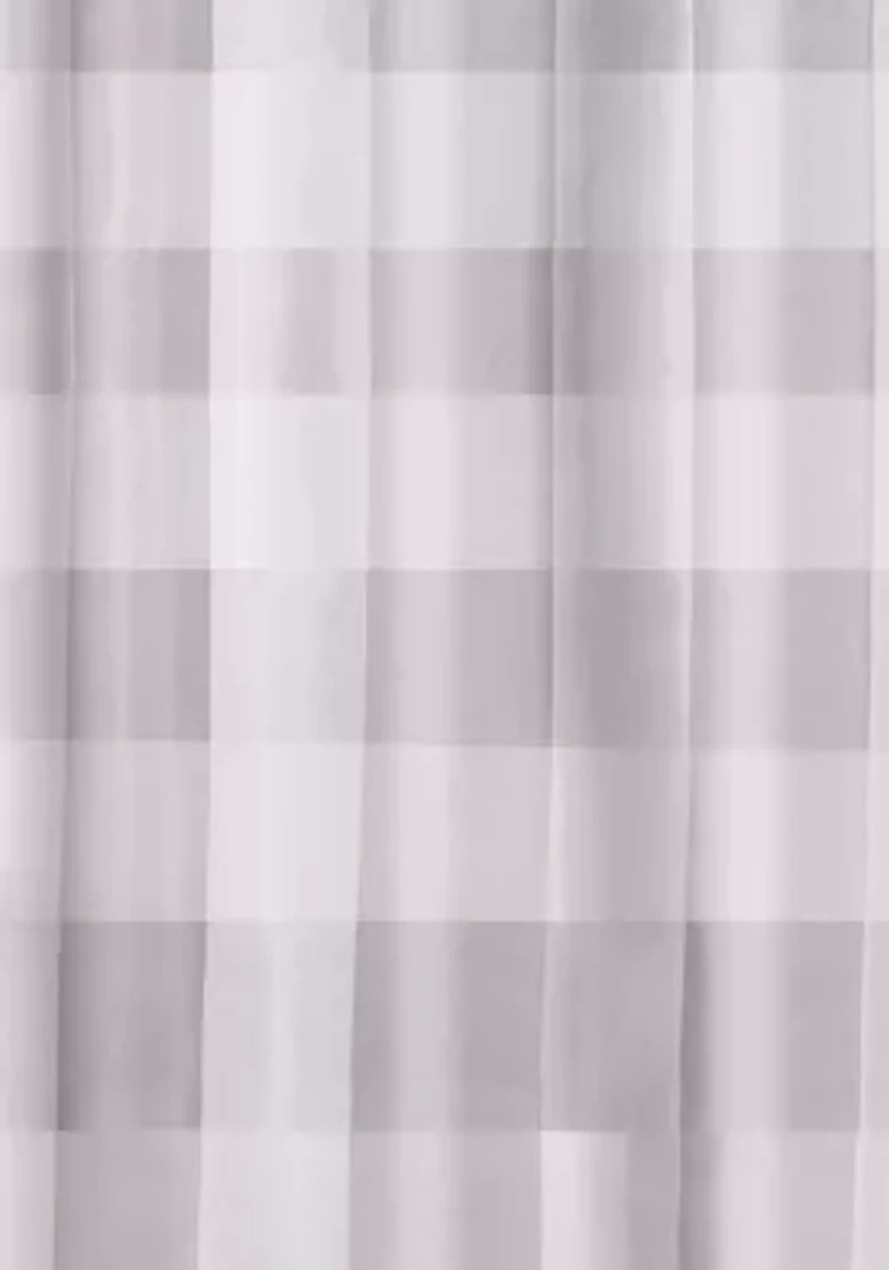 Truly Soft Everyday Buffalo Plaid Grey Shower Curtain