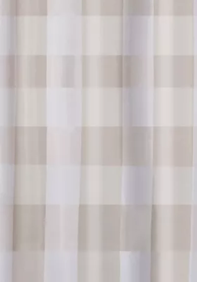 Truly Soft Everyday Buffalo Plaid Khaki Shower Curtain
