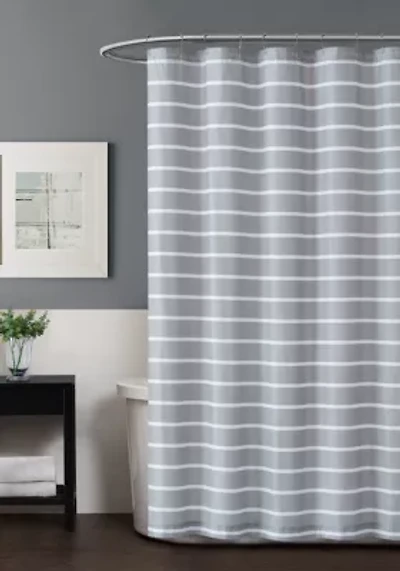 Truly Soft Maddow Stripe Grey Shower Curtain