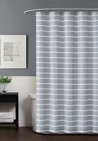 Truly Soft Maddow Stripe Grey Shower Curtain
