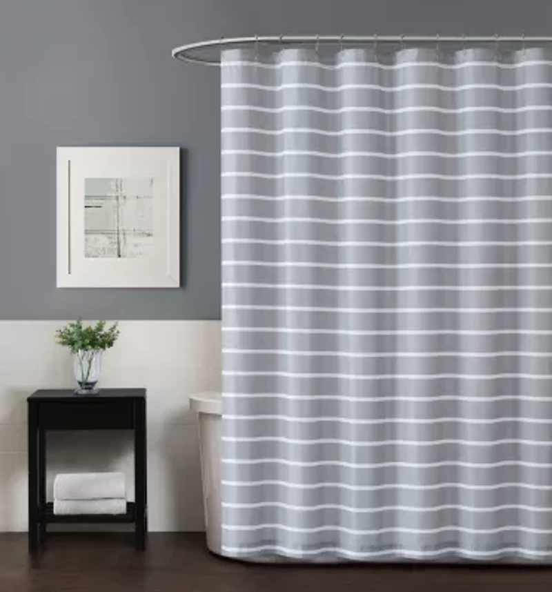 Truly Soft Maddow Stripe Grey Shower Curtain