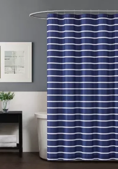 Truly Soft Maddow Stripe Navy Shower Curtain
