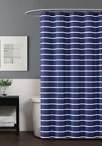 Truly Soft Maddow Stripe Navy Shower Curtain