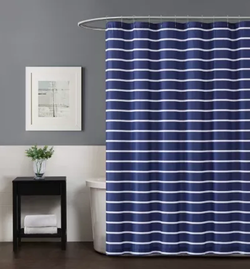 Truly Soft Maddow Stripe Navy Shower Curtain