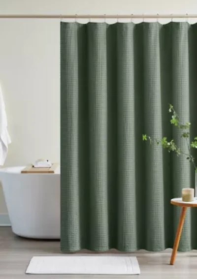 Cannon Heritage Cotton Waffle Shower Curtain