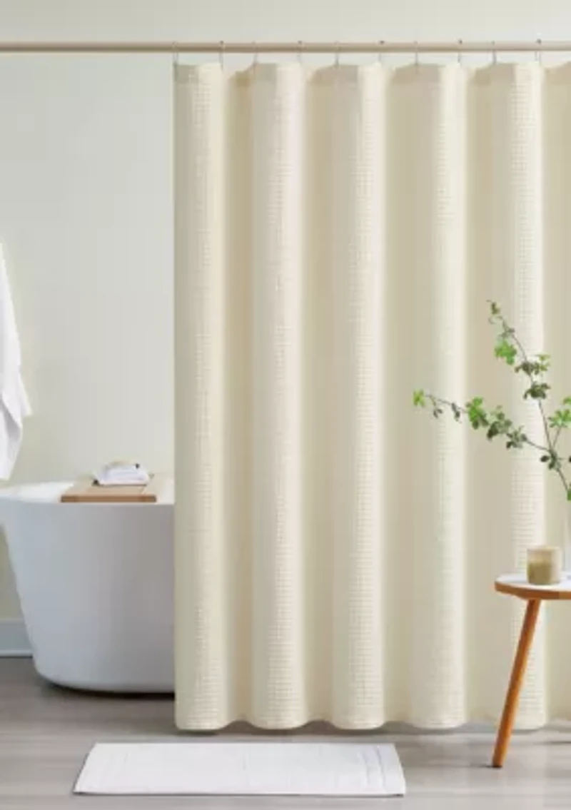 Cannon Heritage Cotton Waffle Shower Curtain