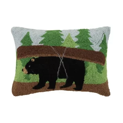 Canoe Bear Wool Hook Pillow