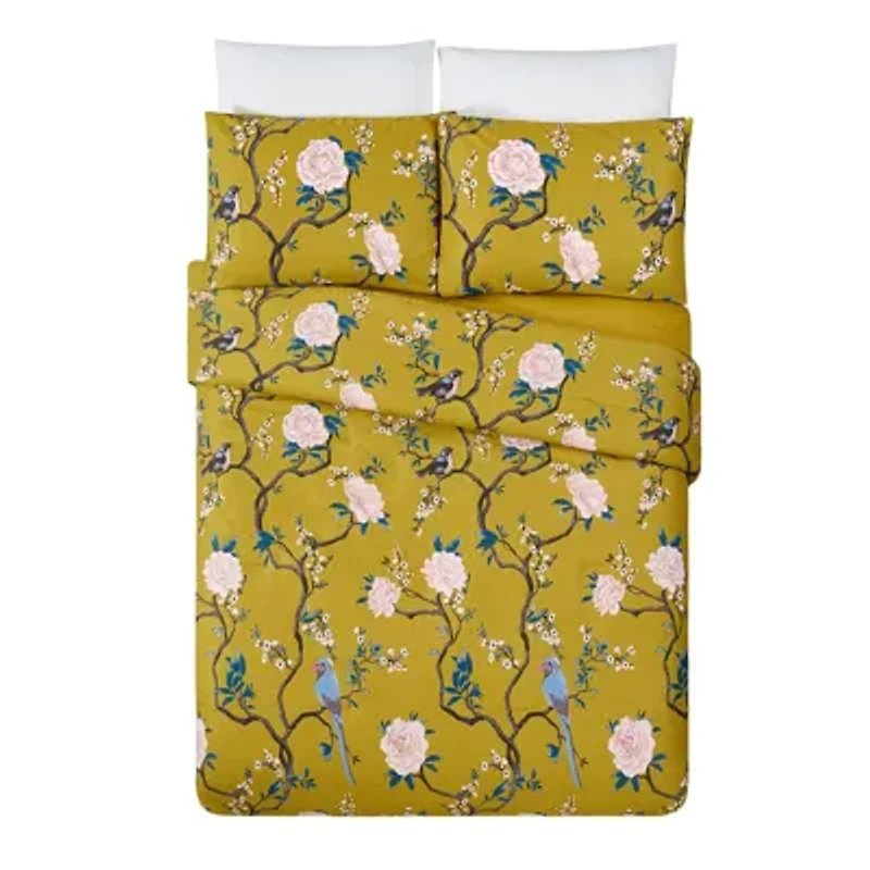 Bird Chinoiserie 3-Piece Reversible Comforter Set