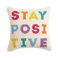 Stay Positive Wool Hook Pillow