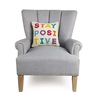 Stay Positive Wool Hook Pillow
