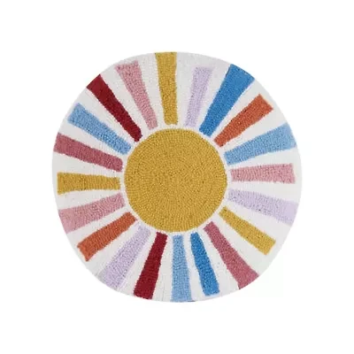 Rainbow Sun Wool Hook Pillow