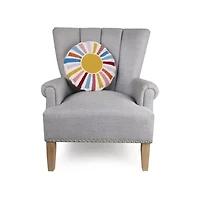 Rainbow Sun Wool Hook Pillow