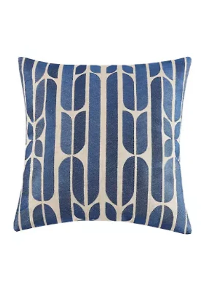 Palmdale Blue Embroidered Pillow