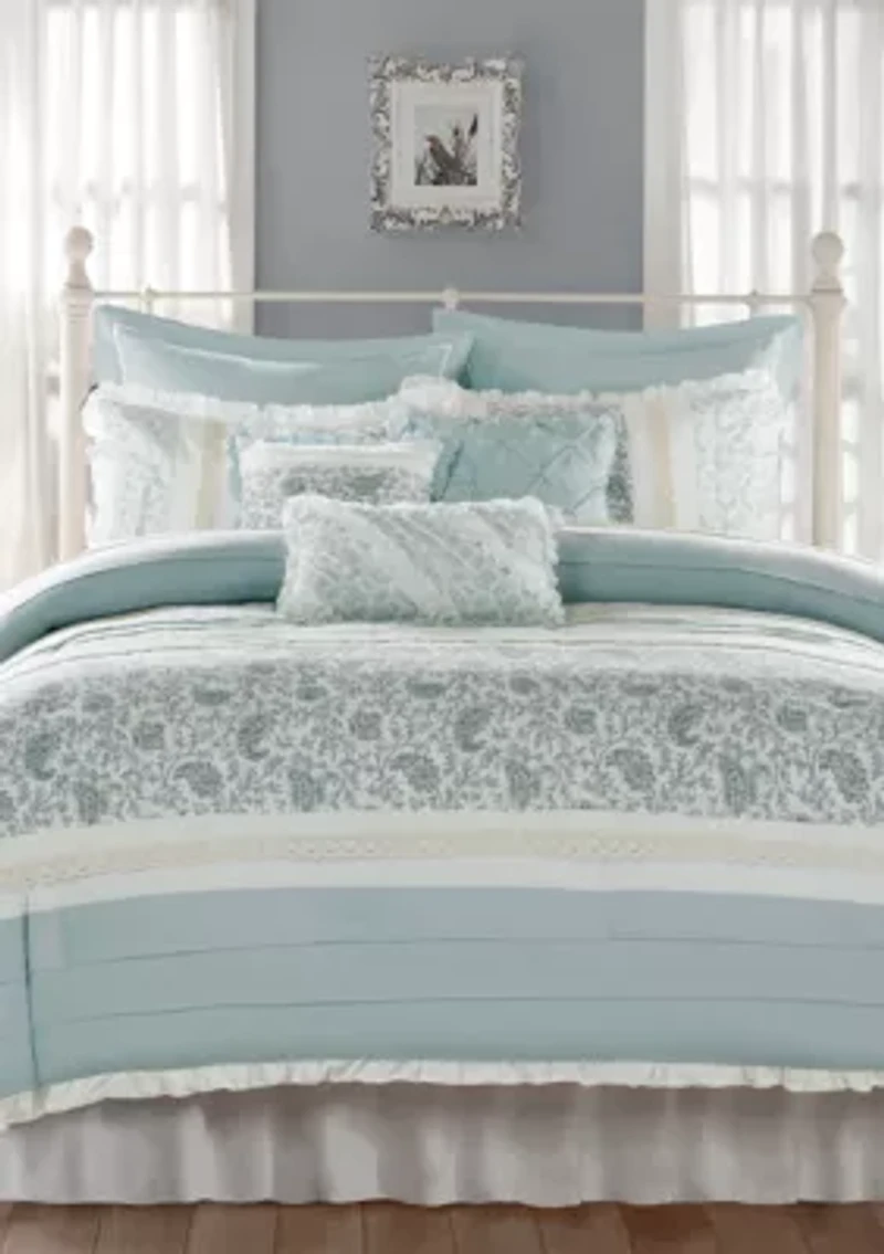 Dawn 9 Piece Cotton Percale Comforter Set