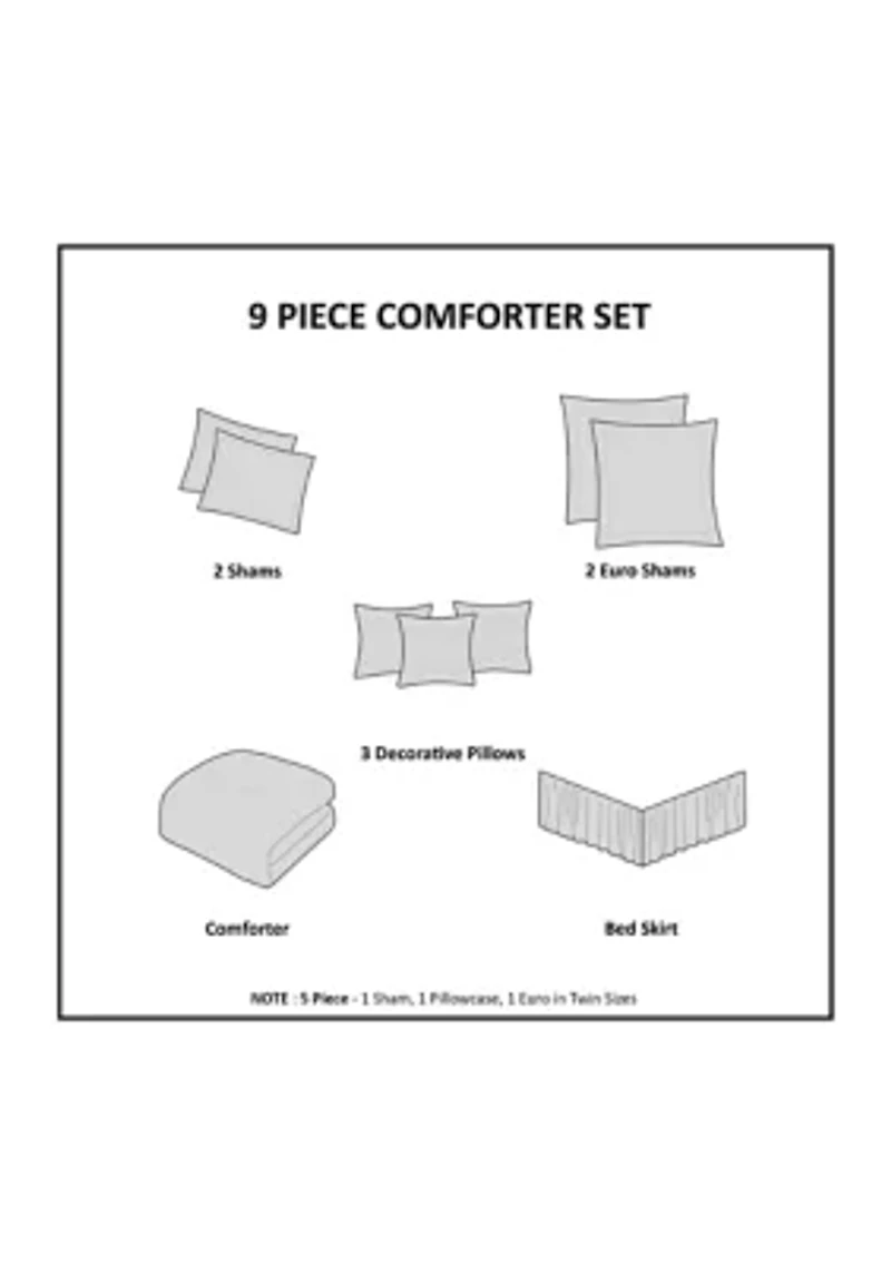 Dawn 9 Piece Cotton Percale Comforter Set