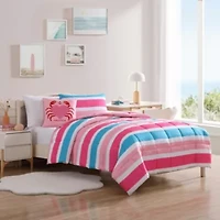 Cru Stripe Microfiber Comforter Bonus Set